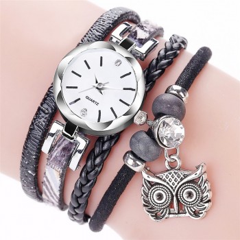 Women Girls Clock Analog Quartz Pendant Owl Ladies Dress Bracelet Watches Relogio Feminino Casual Bayan Kol Saati Hot sale #5/22