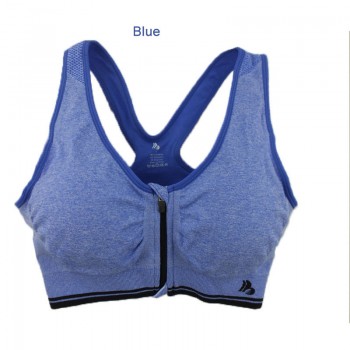 B.BANG Plus Size Women Sports Bra Zipper Front Padded Push Up Shockproof Wirefree Tops Gym Fitness Running sujetador deportivo