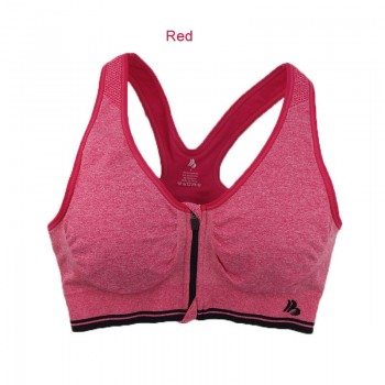 B.BANG Plus Size Women Sports Bra Zipper Front Padded Push Up Shockproof Wirefree Tops Gym Fitness Running sujetador deportivo