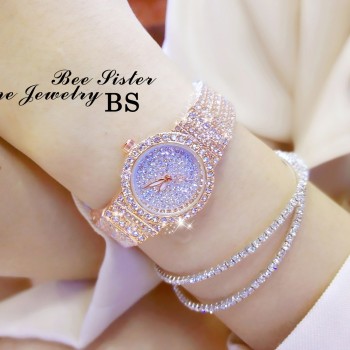 New Rhinestone Women Watch Bracelet Dress Wristwatch Stainless Steel Fashion Female Luxury Diamond Quartz Ladies Watch Hot Sales