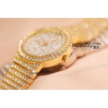 New Rhinestone Women Watch Bracelet Dress Wristwatch Stainless Steel Fashion Female Luxury Diamond Quartz Ladies Watch Hot Sales