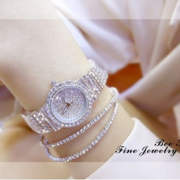New Rhinestone Women Watch Bracelet Dress Wristwatch Stainless Steel Fashion Female Luxury Diamond Quartz Ladies Watch Hot Sales