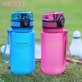 UZSPACE 350ML Water bottle Kid Cartoon Lovely Eco-friendly Plastic Shaker Sport Drink My Bottle Portable leakproof Drinkware