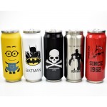 500ml stainless steel bottles Cartoon Cute Cans Coke Keep-warm Spiderman Captain America Batman Superman Series Water Bottle