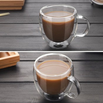 Simple style Coffee Cups Tea Set Mugs Beer Drink Office Mug Transparent Drinkware Double Glass Cup