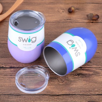 Swig Wine Cups Swig Cup Insulated Thermos Coffee Mug Vacuum Thermos Cup Travel Mug Swig Tumber 9OZ Egg Shaped cup Wine beer Mug