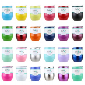 Swig Wine Cups Swig Cup Insulated Thermos Coffee Mug Vacuum Thermos Cup Travel Mug Swig Tumber 9OZ Egg Shaped cup Wine beer Mug