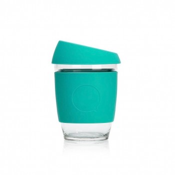 1pc Glass Coffee Mug Travel Coffee Cup with BPA Free Silicone Lid and Sleeve (12oz)
