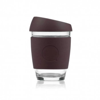 1pc Glass Coffee Mug Travel Coffee Cup with BPA Free Silicone Lid and Sleeve (12oz)