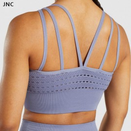 Womens Seamless bra backless workout gym bra high impact pink yoga bra padded yoga top push up sports bra gym crop top