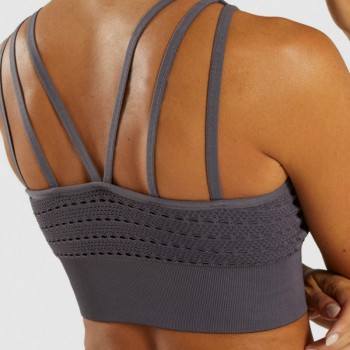 Womens Seamless bra backless workout gym bra high impact pink yoga bra padded yoga top push up sports bra gym crop top