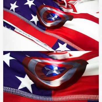 Female Fitness Print Captain America Super Hero Cropped Top Vest Yoga Bra Sports Bra Filled Sleeveless Sports Bra