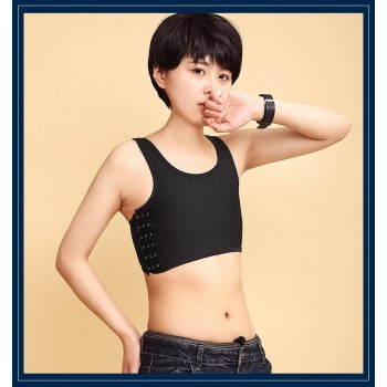 new Geminbowl Les Lesbian Undershirt Tomboy Breathable Buckle Short Chest Binder summer cos bra vest sports underwear net fabric