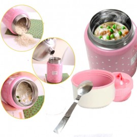 350ml thermos brush gift inox folding spoon thermal lunch box children termos colorful soup jar portable bag food container