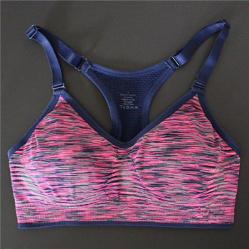 Women Push Up Sport Bra Adjustable Shoulder Strap Yoga Fitness BH Running Fast Dry Brassiere Striped 4Colors Ladies Girls