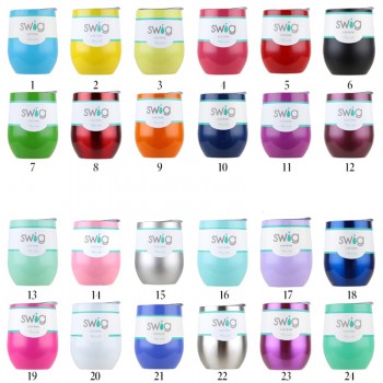 Hot sales! 9oz Egg Shapped Mug Swig Wine Cups Stainless steel Swig Tumbler Insulated thermos Cup Travel Coffee Mug Swig Beer Mug