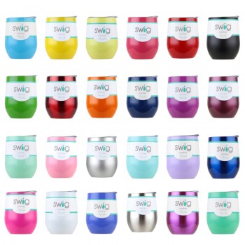 Hot sales! 9oz Egg Shapped Mug Swig Wine Cups Stainless steel Swig Tumbler Insulated thermos Cup Travel Coffee Mug Swig Beer Mug