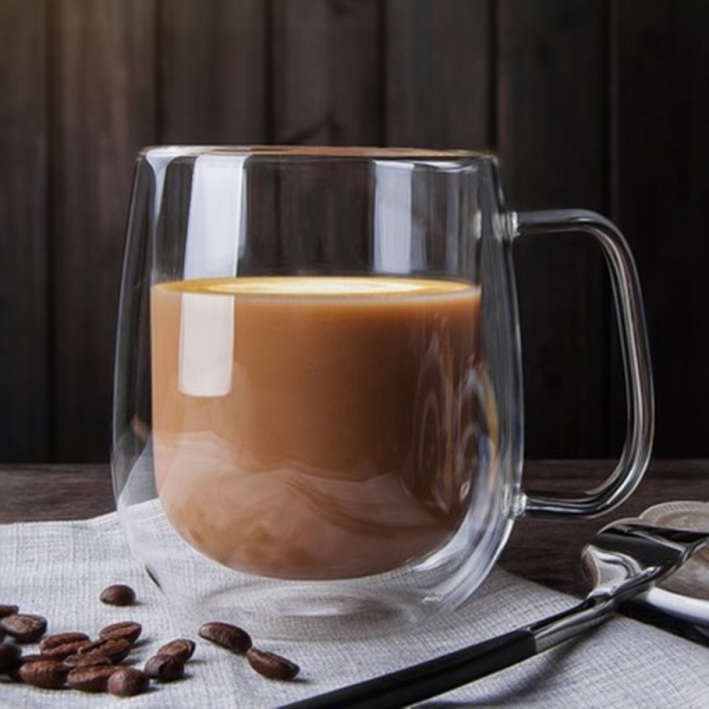 250ml Double Coffee Mugs With the Handle Mugs Drinking Insulation Double Wall Glass Tea Cup Creative Gift Drinkware Milk