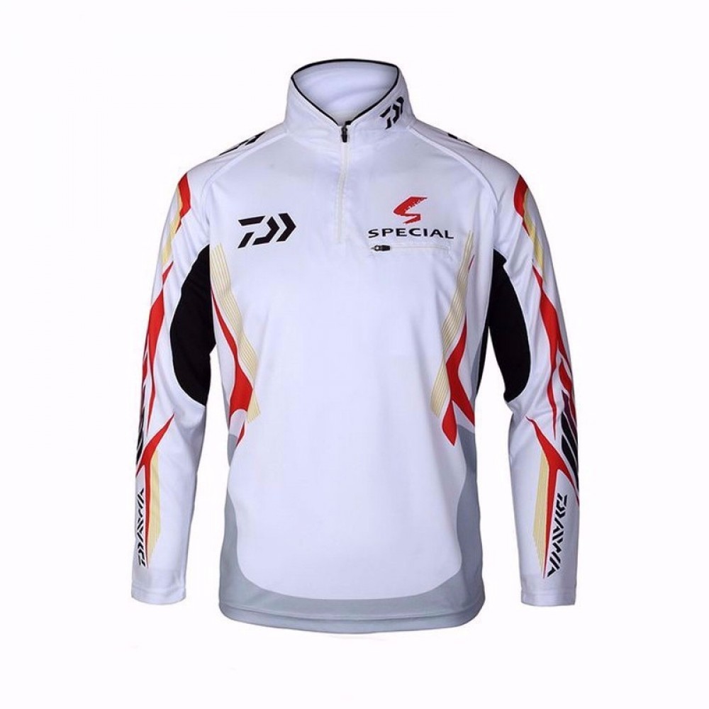 2018 Year-end Fishing Camping Outdoor  Clothing Uv Protection Moisture Wicking Breathable Long Sleeve Fishing Shirt White Color