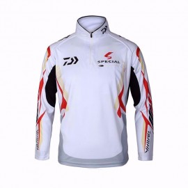 2018 Year-end Fishing Camping Outdoor  Clothing Uv Protection Moisture Wicking Breathable Long Sleeve Fishing Shirt White Color