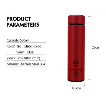 Insulate Tea Water Bottle With Strainer Thermo Coffee 304 Stainless Steel Thermal Termos Vacuum Flask Insulate 500ml Drinkware