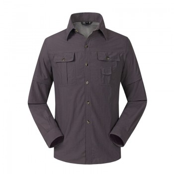 Mountainskin Quick Dry Outdoor Mens Summer Shirts Breathable Removable Sports Fishing Trekking Hiking Male Thin Clothing RM047
