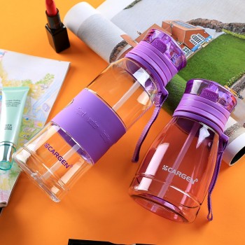 High Quality Eco-friendly PP Baby Bottle 480ML Mini Water Bottle with Straw Portable Pink Drink Bottle for Kids Students Adults