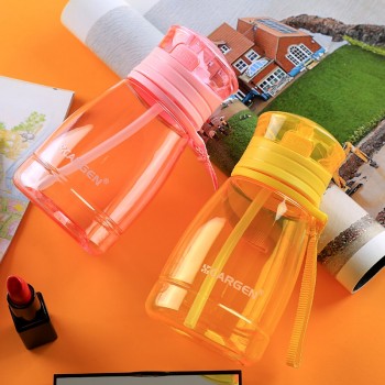 High Quality Eco-friendly PP Baby Bottle 480ML Mini Water Bottle with Straw Portable Pink Drink Bottle for Kids Students Adults