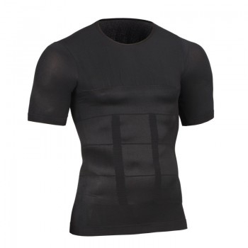Hot Men Shapers Summer Solid Compression T Shirt Firm Tummy Belly Buster Vest Control Slimming Body Shaper Underwear Shirt