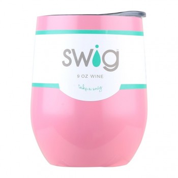Christmas Gift Swig Cups 9oz/6oz Egg Shaped Cup 304 Stainless Steel Tumber Mug with Lid Wine Beer Cup Vacuum Thermos Rose Gold