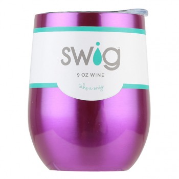 Christmas Gift Swig Cups 9oz/6oz Egg Shaped Cup 304 Stainless Steel Tumber Mug with Lid Wine Beer Cup Vacuum Thermos Rose Gold