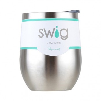Christmas Gift Swig Cups 9oz/6oz Egg Shaped Cup 304 Stainless Steel Tumber Mug with Lid Wine Beer Cup Vacuum Thermos Rose Gold