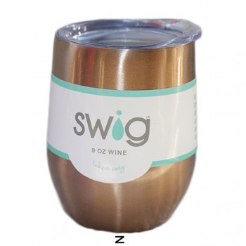 Christmas Gift Swig Cups 9oz/6oz Egg Shaped Cup 304 Stainless Steel Tumber Mug with Lid Wine Beer Cup Vacuum Thermos Rose Gold