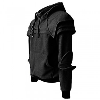 Mens Retro Drawstring Knight Sweater with Mask Protecting Elbow Knight Sweatshirt Winter Windproof Warm Keeping Hoodie Men 2019