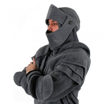 Mens Retro Drawstring Knight Sweater with Mask Protecting Elbow Knight Sweatshirt Winter Windproof Warm Keeping Hoodie Men 2019