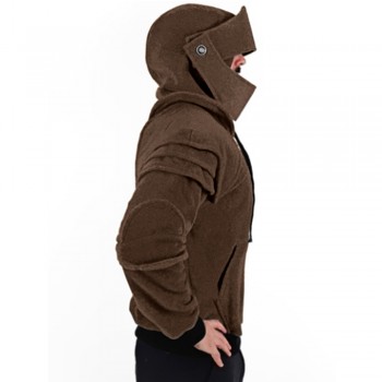 Mens Retro Drawstring Knight Sweater with Mask Protecting Elbow Knight Sweatshirt Winter Windproof Warm Keeping Hoodie Men 2019