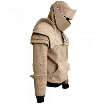 Mens Retro Drawstring Knight Sweater with Mask Protecting Elbow Knight Sweatshirt Winter Windproof Warm Keeping Hoodie Men 2019