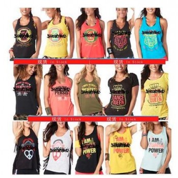 S M L Woman Dance vest Tank racerback black/yellow T635
