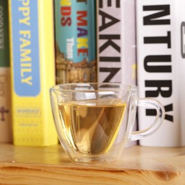 Heart Love Shaped Transparent Glass Double Wall Milk Glass Cup Coffee Tea Milk Beer Cup Juice Mug Heat Resistance Drinkware