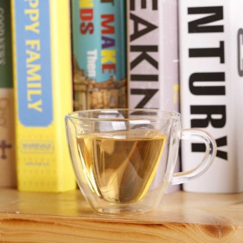 Heart Love Shaped Transparent Glass Double Wall Milk Glass Cup Coffee Tea Milk Beer Cup Juice Mug Heat Resistance Drinkware