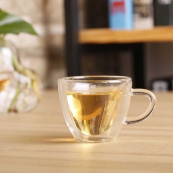 Heart Love Shaped Transparent Glass Double Wall Milk Glass Cup Coffee Tea Milk Beer Cup Juice Mug Heat Resistance Drinkware