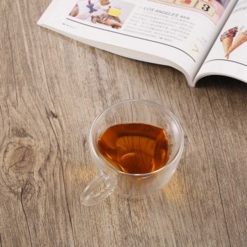 Heart Love Shaped Transparent Glass Double Wall Milk Glass Cup Coffee Tea Milk Beer Cup Juice Mug Heat Resistance Drinkware