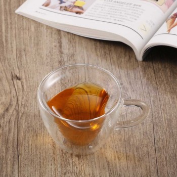 Heart Love Shaped Transparent Glass Double Wall Milk Glass Cup Coffee Tea Milk Beer Cup Juice Mug Heat Resistance Drinkware