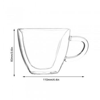 Heart Love Shaped Transparent Glass Double Wall Milk Glass Cup Coffee Tea Milk Beer Cup Juice Mug Heat Resistance Drinkware