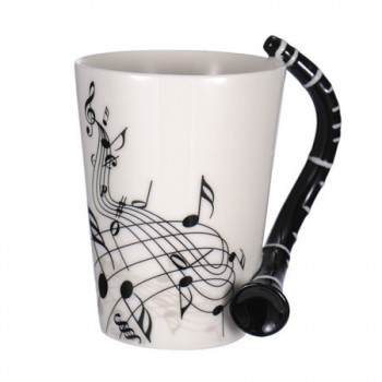 Wholesale Guitar Ceramic Cup Personality Music Note Milk Juice Lemon Mug Coffee Tea Cup Home Office Drinkware Unique Gift