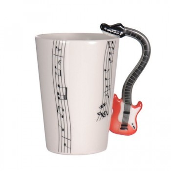 Wholesale Guitar Ceramic Cup Personality Music Note Milk Juice Lemon Mug Coffee Tea Cup Home Office Drinkware Unique Gift