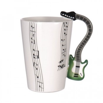 Wholesale Guitar Ceramic Cup Personality Music Note Milk Juice Lemon Mug Coffee Tea Cup Home Office Drinkware Unique Gift