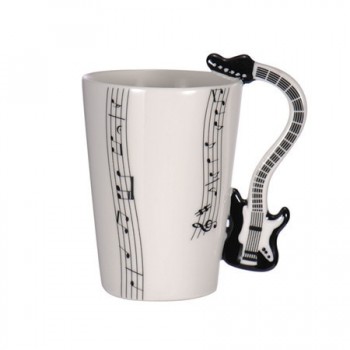 Wholesale Guitar Ceramic Cup Personality Music Note Milk Juice Lemon Mug Coffee Tea Cup Home Office Drinkware Unique Gift