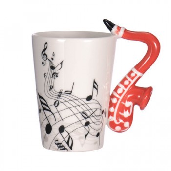 Wholesale Guitar Ceramic Cup Personality Music Note Milk Juice Lemon Mug Coffee Tea Cup Home Office Drinkware Unique Gift