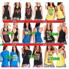 S M L Woman Dance vest Tank racerback black/yellow T1548